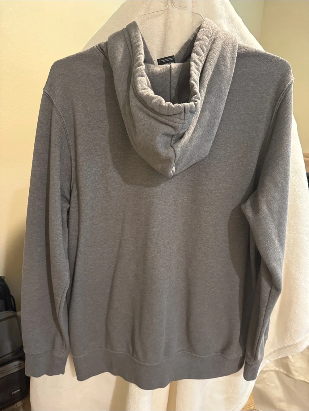 The North Face Men’s Gray Crewneck Hoodie with Red Logo